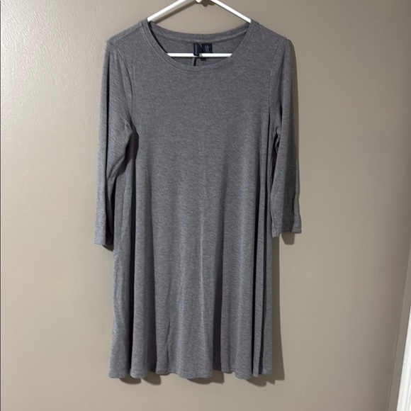Paraphrase Gray Asymmetrical A-Line Dress Casual - Picture 1 of 7